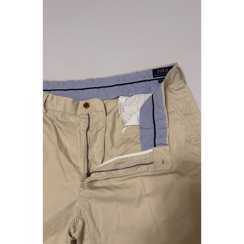 Polo Ralph Lauren Classic Fit Chino Shorts Mens 40 Tan Khaki Cotton 9" Inseam - Picture 2 of 8